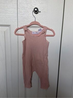 Zara Blush Pink Ribbed Baby Romper